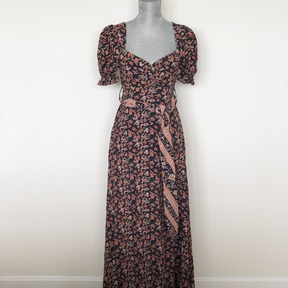 NWT Vintage Boho Cottagecore Inspired Maxi Floral Dress - Picture 2 of 12
